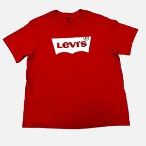 Levi’s Men’s Red Graphic Logo Batwing T -Shirt Size XL/TG